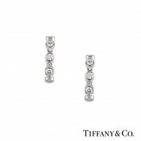 Tiffany & Co Diamond Set Hoop Earrings in Platinum